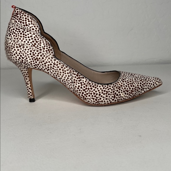 BODEN Carrie Mid Heel Courts brown white animal print spotted size 38.5 - Picture 2 of 14